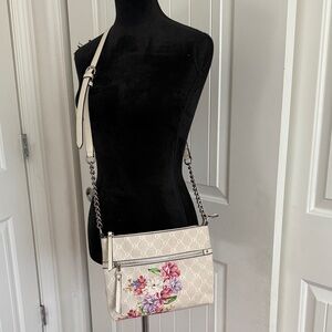 Dana Buchman Cream Floral Crossbody Bag